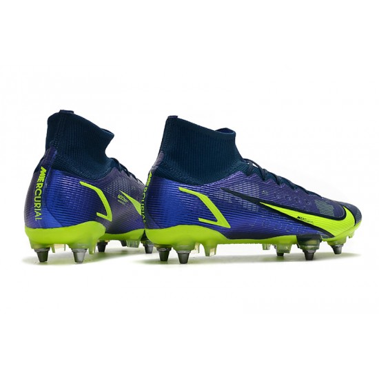 Kopačky Nike Mercurial Vapor XIV Elite SG PRO Anti Clog High-top Deep Modrý Žlutý