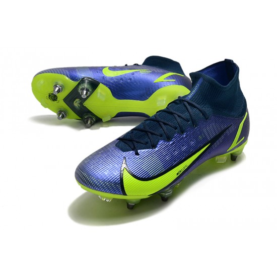 Kopačky Nike Mercurial Vapor XIV Elite SG PRO Anti Clog High-top Deep Modrý Žlutý