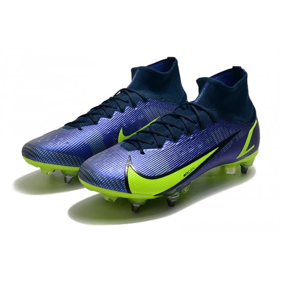 Kopačky Nike Mercurial Vapor XIV Elite SG PRO Anti Clog High-top Deep Modrý Žlutý