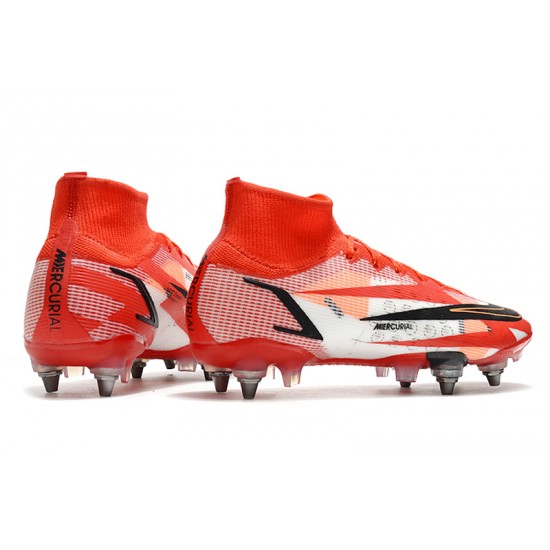 Kopačky Nike Mercurial Vapor XIV Elite SG PRO Anti Clog High-top Bílý Červené