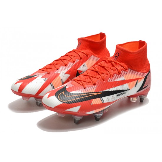 Kopačky Nike Mercurial Vapor XIV Elite SG PRO Anti Clog High-top Bílý Červené