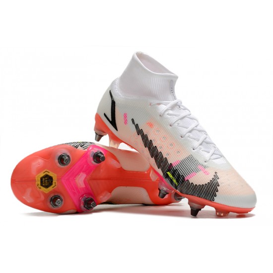 Kopačky Nike Mercurial Vapor XIV Elite SG PRO Anti Clog High-top Bílý Červené