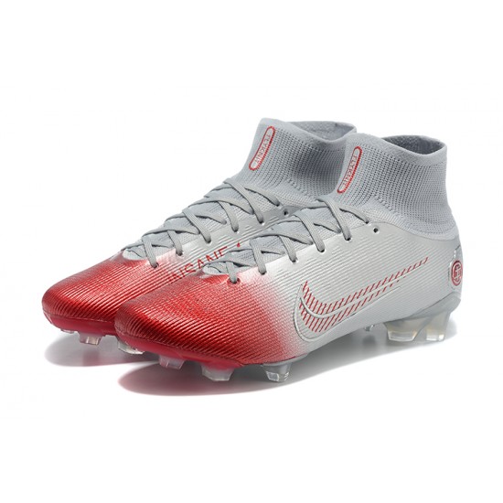 Kopačky Nike Superfly 8 Elite FG Šedá Sliver Červené High-top