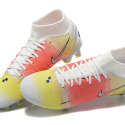 Kopačky Nike Superfly 8 Elite FG Bílý Růžový Žlutý Černá High-top