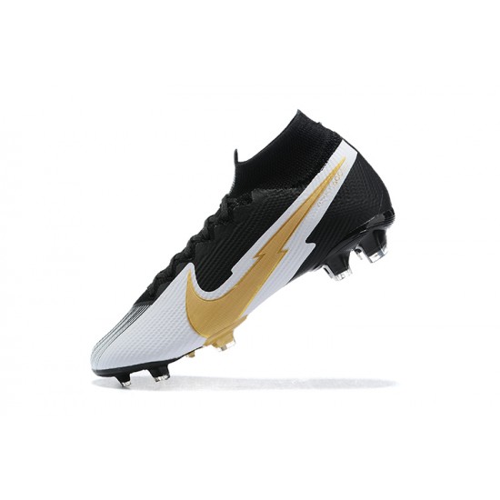 Kopačky Nike Superfly VII 7 Elite SE FG Černá Bílý Zlato High-top