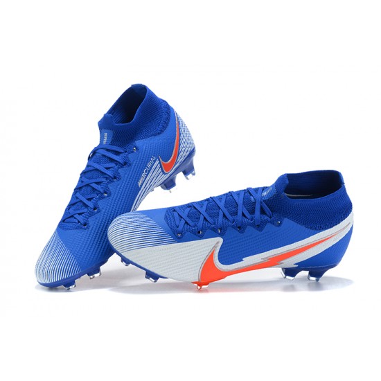 Kopačky Nike Superfly VII 7 Elite SE FG LightModrý Oranžovýý Bílý High-top