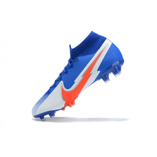 Kopačky Nike Superfly VII 7 Elite SE FG LightModrý Oranžovýý Bílý High-top