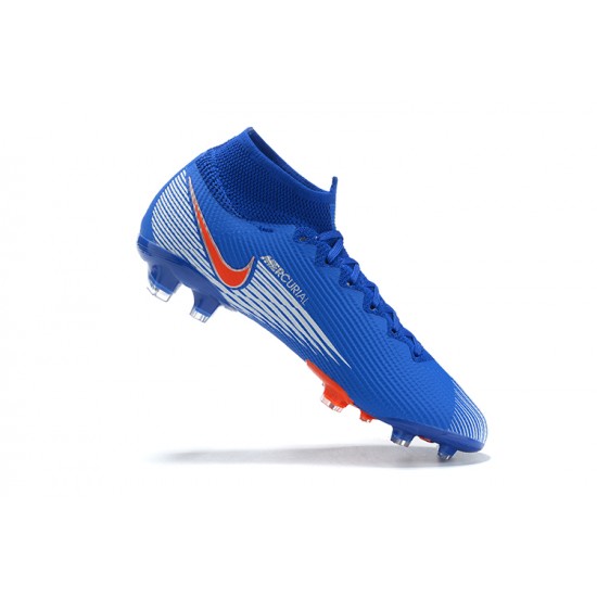 Kopačky Nike Superfly VII 7 Elite SE FG LightModrý Oranžovýý Bílý High-top