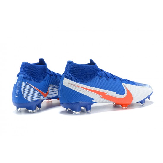 Kopačky Nike Superfly VII 7 Elite SE FG LightModrý Oranžovýý Bílý High-top