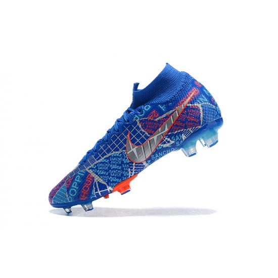 Kopačky Nike Superfly VII 7 Elite SE FG Oranžovýý Bílý LightModrý High-top