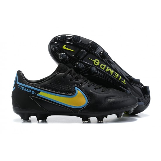 Kopačky Nike Tiempo Legend 9 Elite FG Černá Modrý Žlutý Low-top