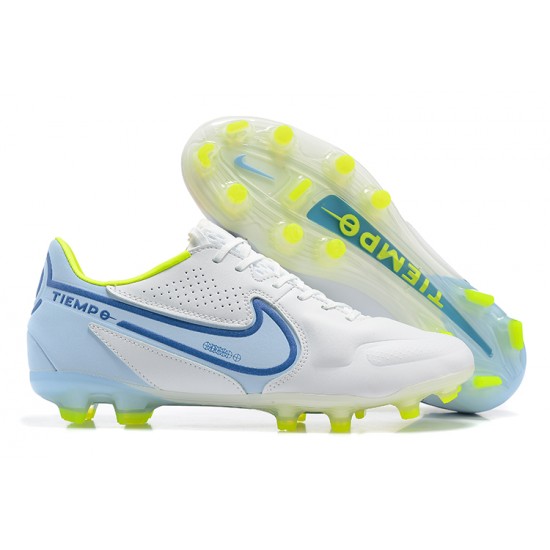 Kopačky Nike Tiempo Legend 9 Elite FG Modrý Bílý Modrý Žlutý Low-top