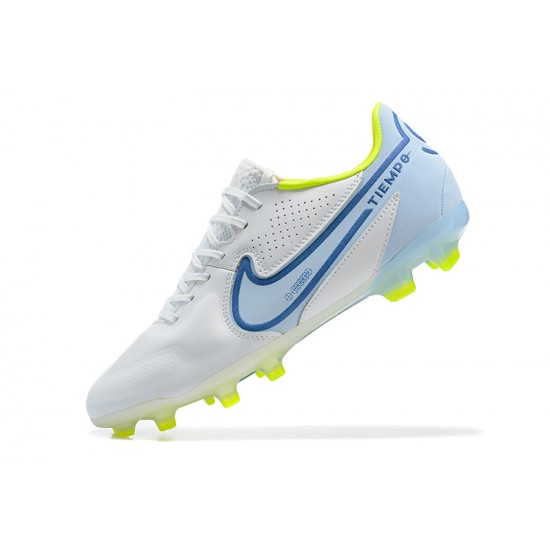 Kopačky Nike Tiempo Legend 9 Elite FG Modrý Bílý Modrý Žlutý Low-top