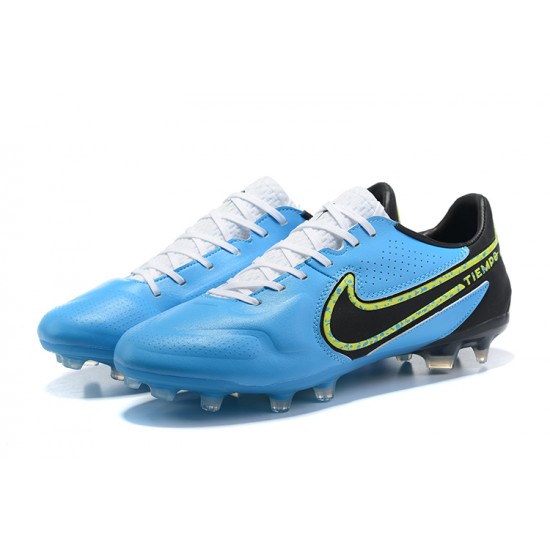 Kopačky Nike Tiempo Legend 9 Elite FG Low-Top Černá Bílý Modrý