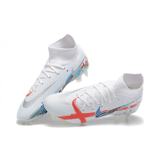 Kopačky Nike Phantom GT2 Dynamic Fit Elite FG Bílý Oranžovýý Modrý Černá High-top