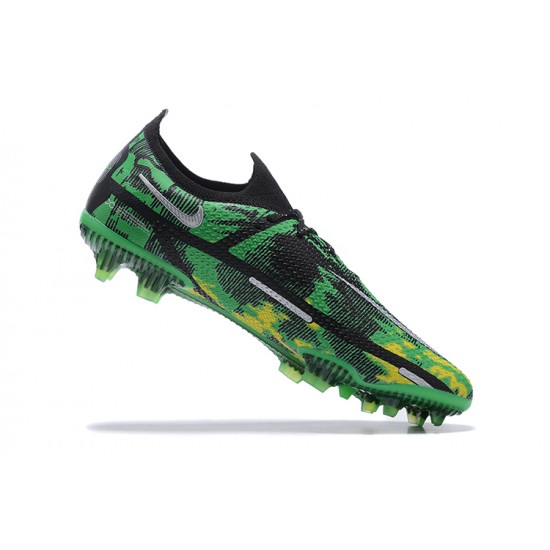 Kopačky Nike Phantom GT2 Elite FG Zelená Zlato Černá Žlutý Low-top