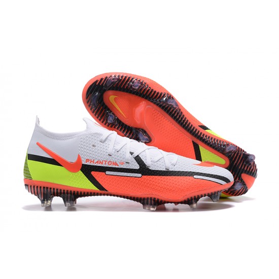 Kopačky Nike Phantom GT2 Elite FG Bílý Oranžovýý Žlutý Černá Low-top