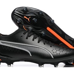 Kopačky Puma King Ultimate Icon MG Černá Oranžovýý Bílý Low-top