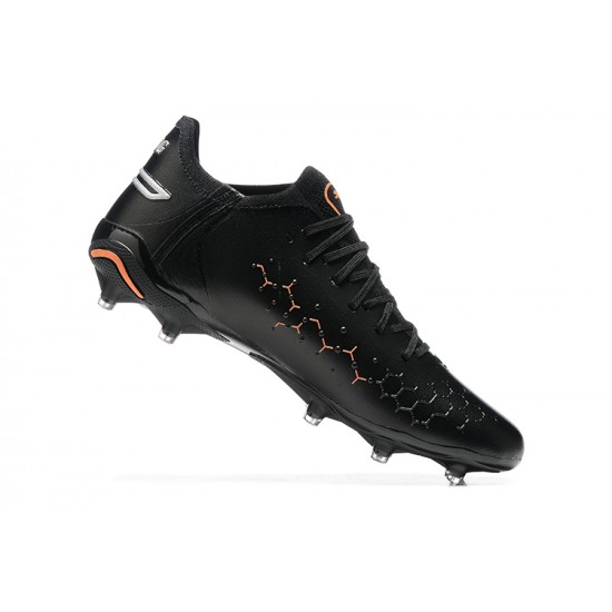 Kopačky Puma King Ultimate Icon MG Černá Oranžovýý Bílý Low-top