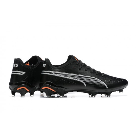 Kopačky Puma King Ultimate Icon MG Černá Oranžovýý Bílý Low-top