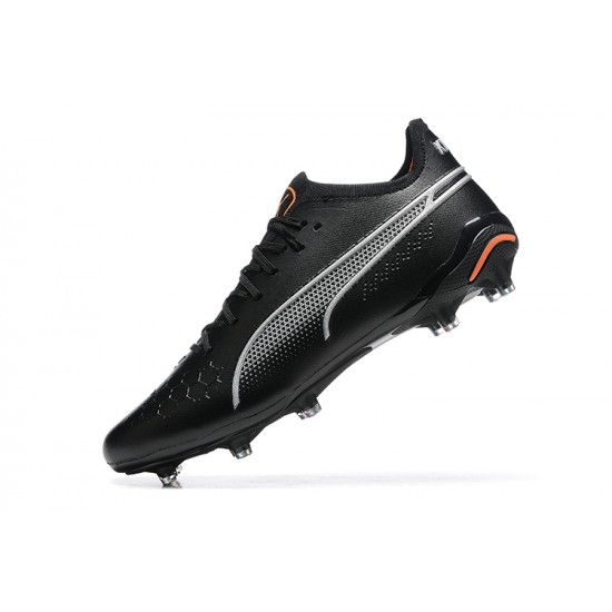 Kopačky Puma King Ultimate Icon MG Černá Oranžovýý Bílý Low-top