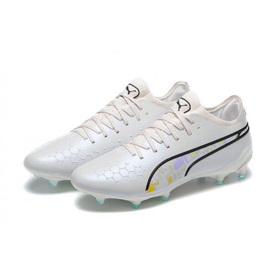 Kopačky Puma King Ultimate Icon MG Low-Top Bílý Černá Růžový