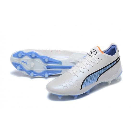 Kopačky Puma King Ultimate Icon MG Low-Top Bílý Modrý