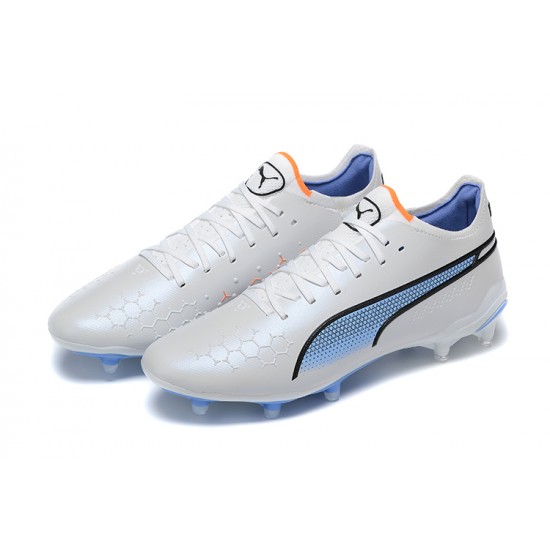 Kopačky Puma King Ultimate Icon MG Low-Top Bílý Modrý