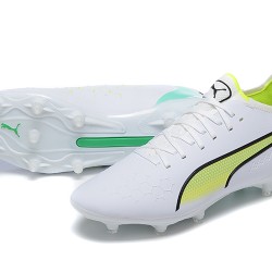 Kopačky Puma King Ultimate Icon MG Low-Top Bílý Zelená Žlutý