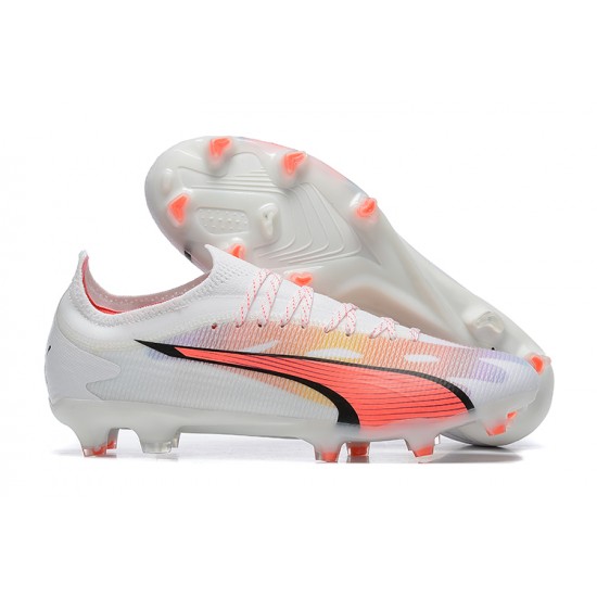 Kopačky Puma King Ultimate Icon MG Bílý Oranžovýý Černá Žlutý Low-top