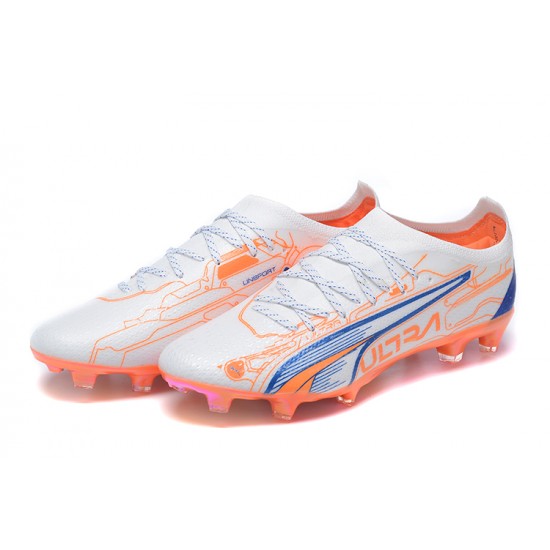 Kopačky Puma Ultra Ultimate FG Low-Top Modrý Bílý Oranžovýý