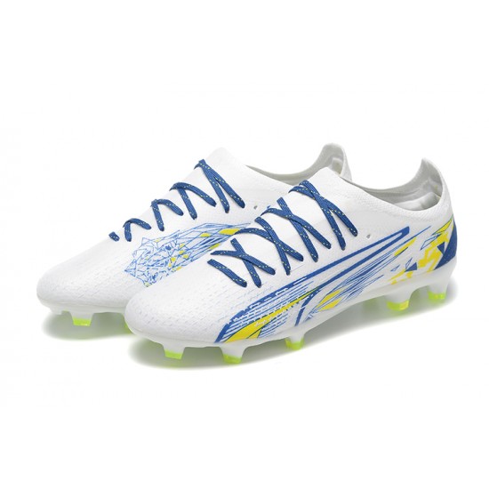 Kopačky Puma Ultra Ultimate FG Low-Top Modrý Bílý Žlutý