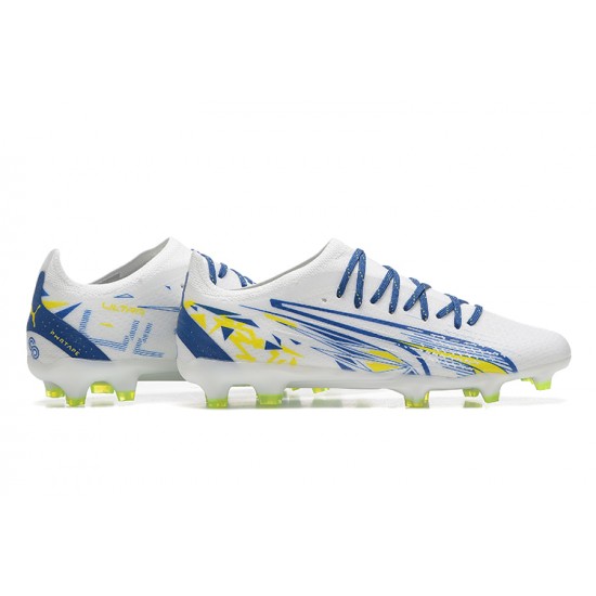 Kopačky Puma Ultra Ultimate FG Low-Top Modrý Bílý Žlutý