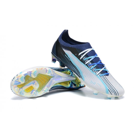 Kopačky Puma Ultra Ultimate FG Bílý BLue LightModrý Žlutý Nachový Low-top